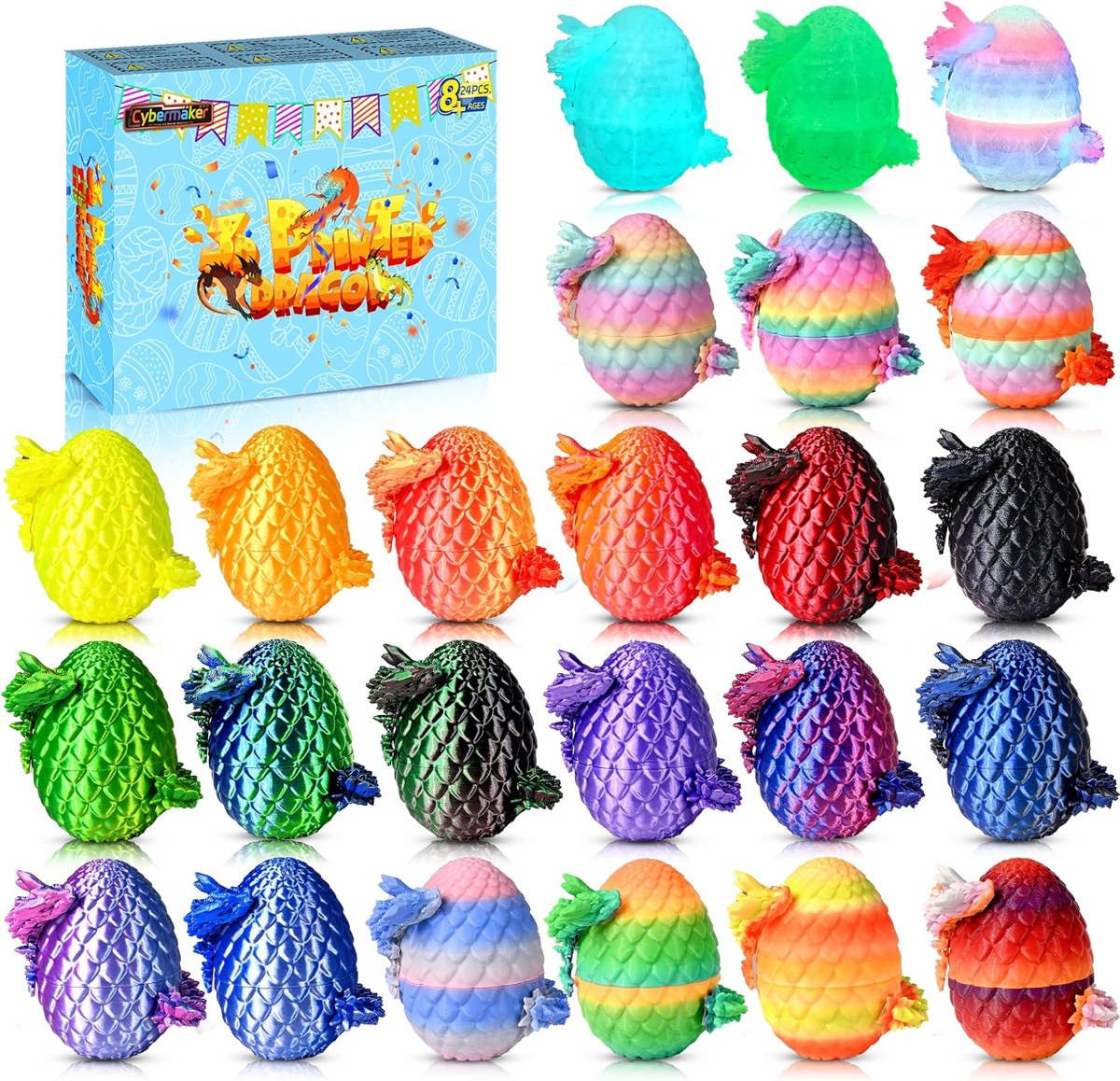 Assorted surprise dragon eggs with poseable mini dragons