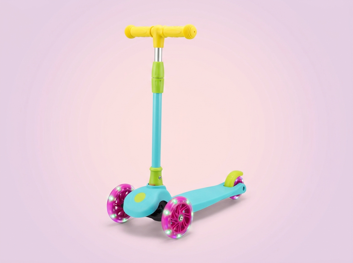 LaScoota 2-in-1 kids scooter with seat and LED light-up wheels