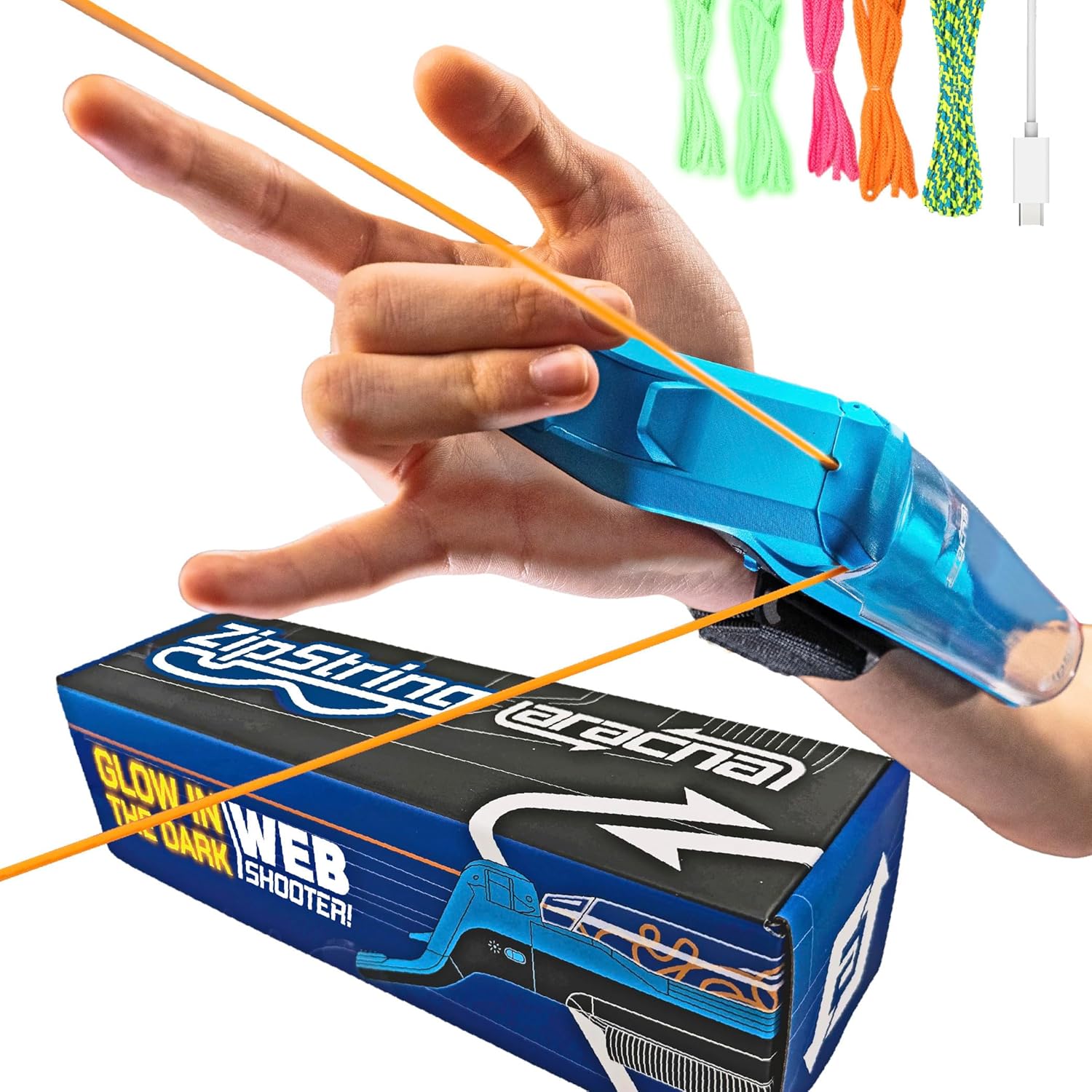 ZipString device driving a continuous loop of glowing string